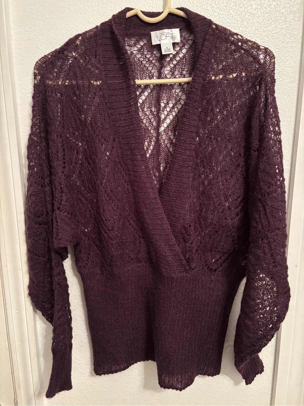 Loft sheer mohair/ wool blend knit sweater M
